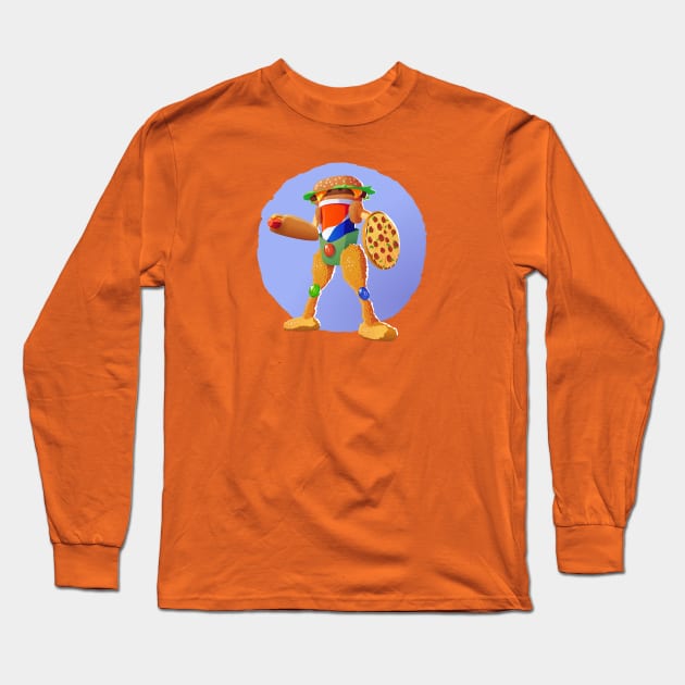 Mecha Burger Long Sleeve T-Shirt by Dirgu